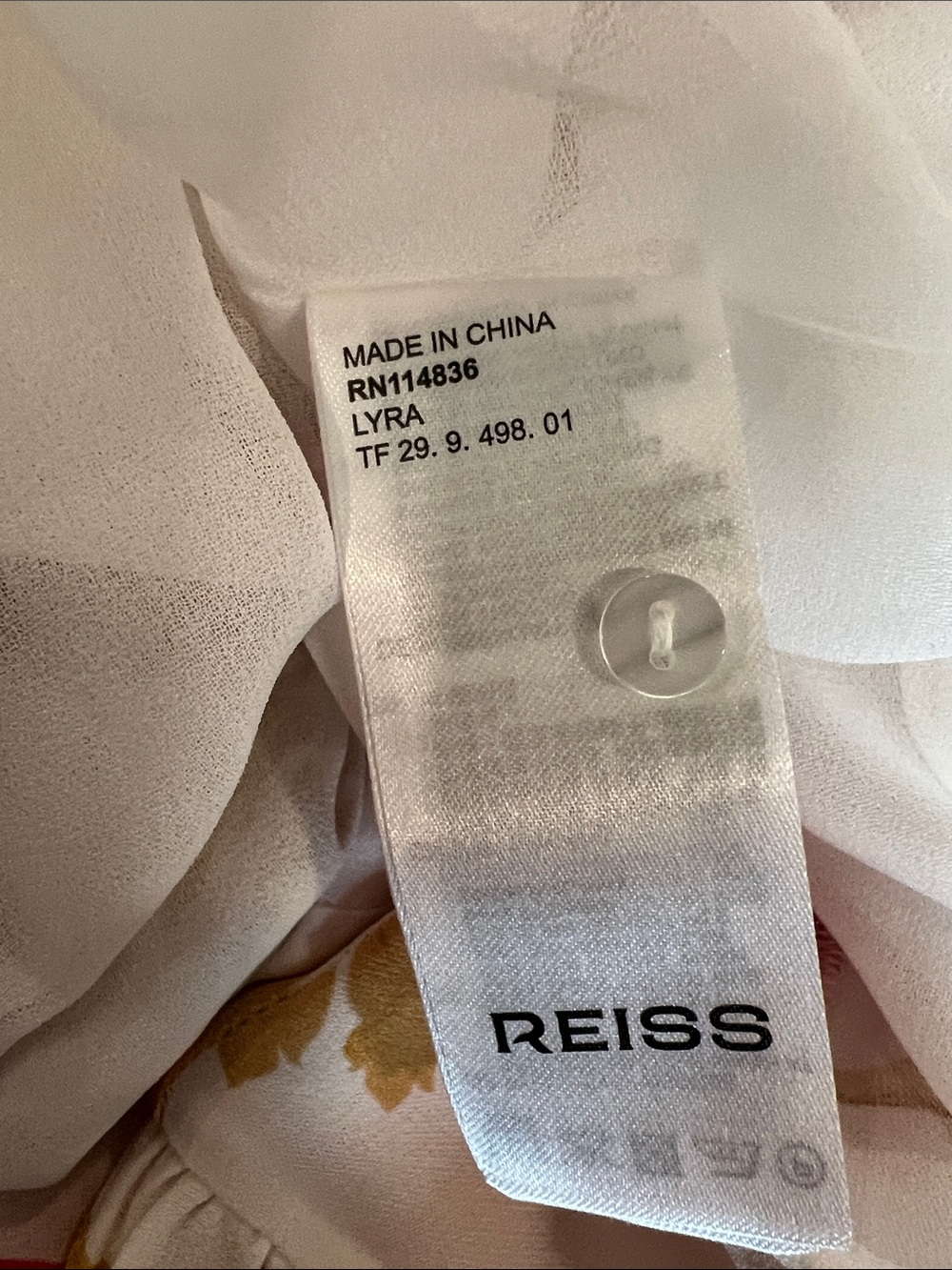 Reiss Floral-Print Belted Midi Dress in Ivory/Pink Floral on White Size 10 DL1 - Picture 10 of 13